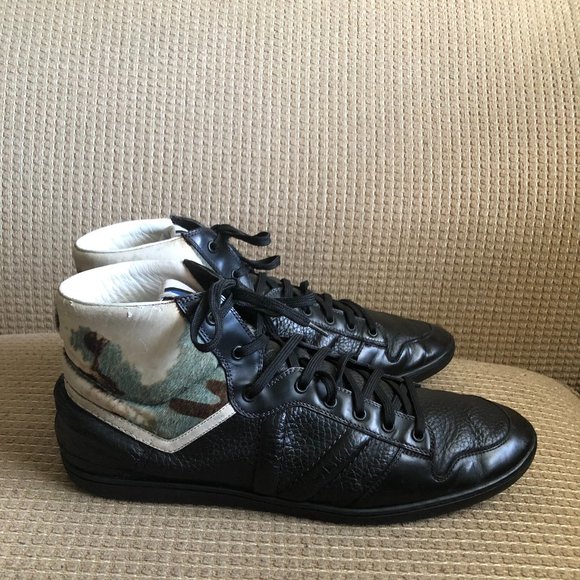 Louis Vuitton Men's Black Leather High Tops - Picture 1 of 12